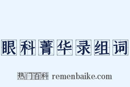 眼科菁华录组词是什么意思的图片